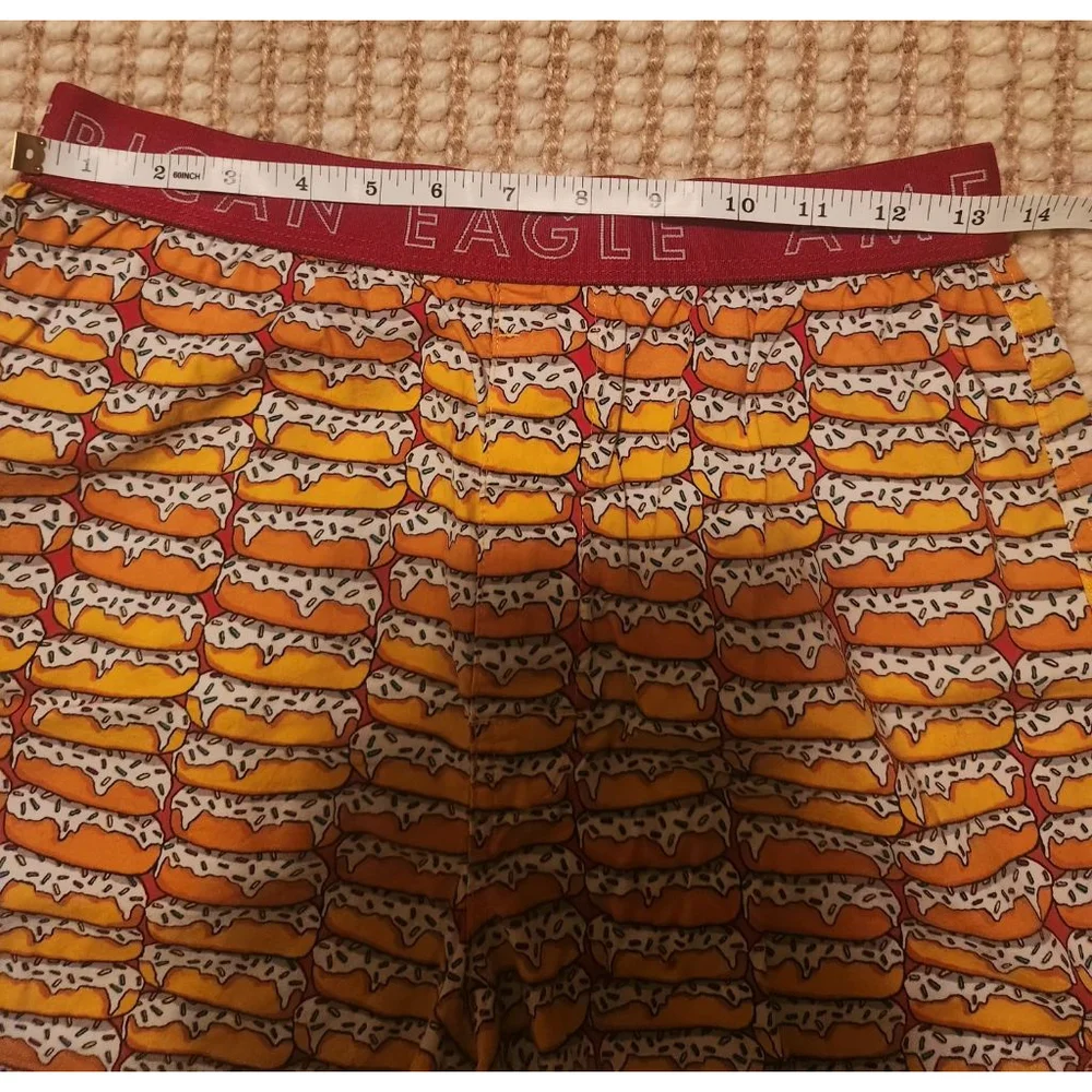 Men's American Eagle Orange Donut Print Boxers S - Picture 3 of 7